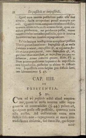 Cap. IIII. De Existentia.