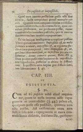Cap. IIII. De Existentia.