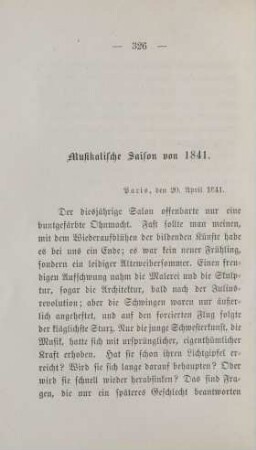 Musikalische Saison von 1841