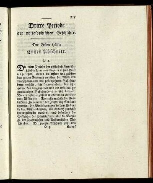 Dritte Periode der philosophischen Geschichte.