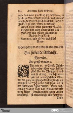 Die siebende Andacht.
