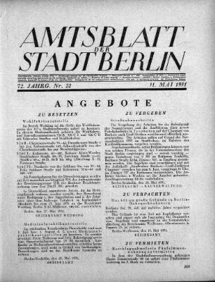 1931,22: Nr. 22, 31. Mai 1931