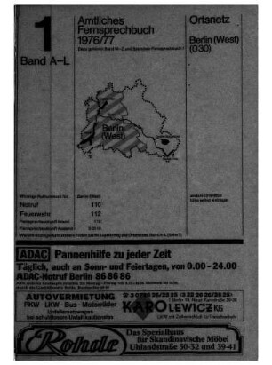 1976/1977: Amtliches Fernsprechbuch