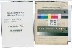 Entnazifizierung Fritz Fassbender , geb. 09.02.1898 (Sparkassenangestellter)