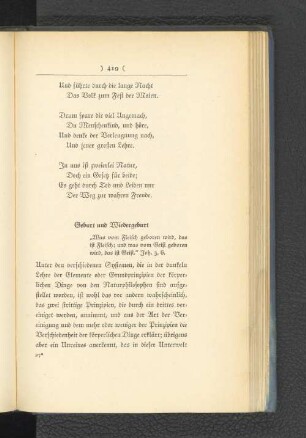 Geburt und Wiedergeburt.