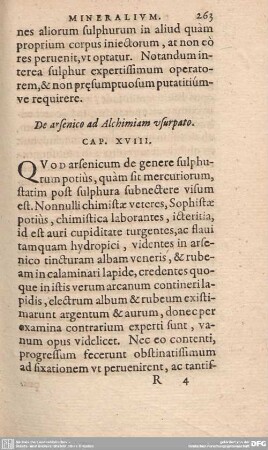 De arsenio ad Alchimiam usurpato. Cap. XVIII.