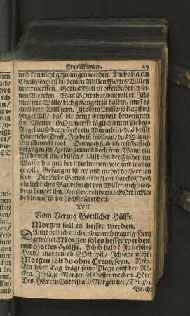 XVII. Vom Verzug Göttlicher Hülffe. Morgen soll es besser werden.