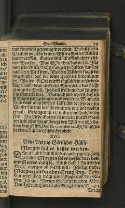 XVII. Vom Verzug Göttlicher Hülffe. Morgen soll es besser werden.
