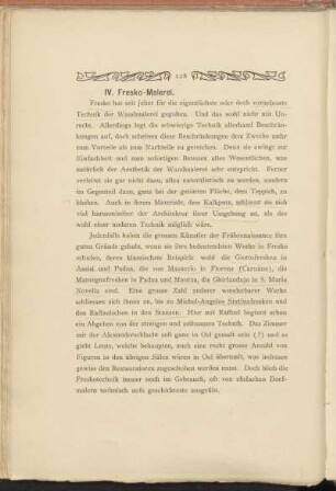 IV. Fresko-Malerei.