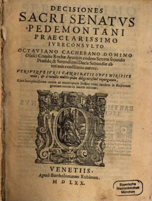 Decisiones sacri senatus Pedemontani