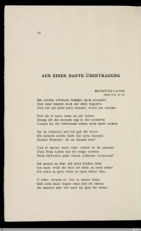 Aus einer Dante-Übertragung / Stefan George