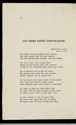 Aus einer Dante-Übertragung / Stefan George