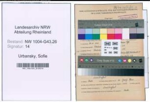 Entnazifizierung Sofie Urbansky , geb. 27.11.1911 ()