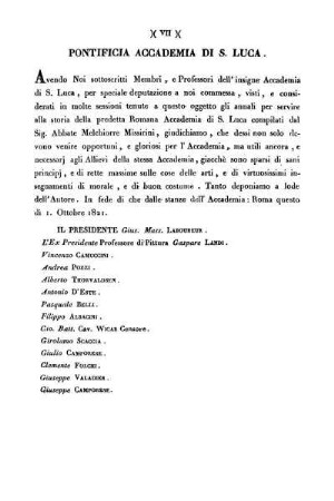 Pontificia accademia di S. Luca.