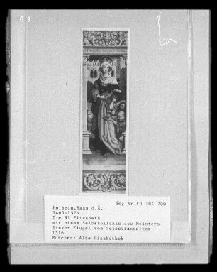 Die heilige Elisabeth mit drei Bettlern