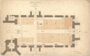 Dolmetsch, Heinrich; Blaubeuren; Ev. Stadtkirche, Restaurierung - Alter Zustand - Schiff (Grundriss EG)