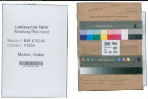 Entnazifizierung Walter Mueller , geb. 15.10.1901 (Beamter)