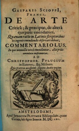 De arte critica ... commentariolus