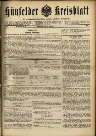 Erste Ausgabe vom Donnerstag, den 03. Februar 1916.