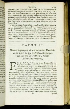 Caput II. Nouum dogma, est ab antiquioribus Hæreticis verbis distet, re ipsa consentit [...]
