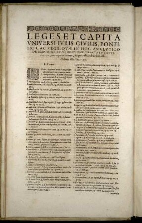 Leges Et Capita Universi Iuris Civilis, Pontificii [...]