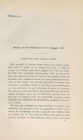 Bijlage A. Memorie van bewindhebberen der O. I. Compagnie. 1607