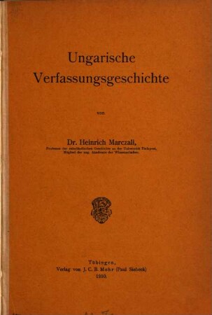 Ungarische Verfassungsgeschichte