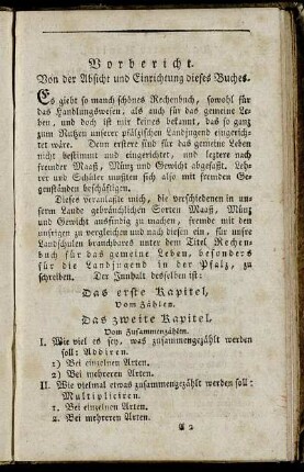 Vorbericht. Von der Absicht und Einrichtung dieses Buches.