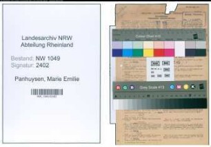 Entnazifizierung Marie Emilie Panhuysen , geb. 24.03.1901 (Fuersorgerin)