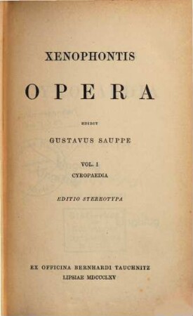 Xenophontis opera. 1, Cyropaedia
