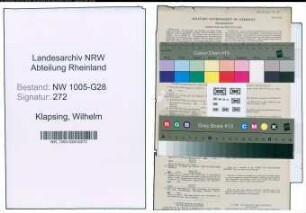 Entnazifizierung Wilhelm Klapsing , geb. 22.03.1888 (Postsekretaer)