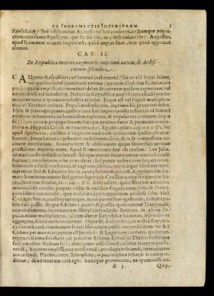 Cap. II. De Reipublicae interno augmento: imprimis autem, de Aedificiorum splendore.