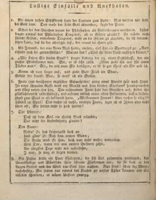 Lustige Einfälle und Anekdoten.