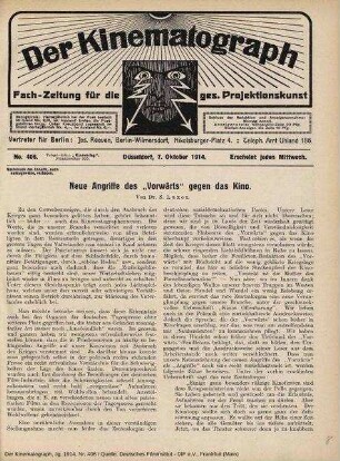 Neue Angriffe des "Vorwärts" gegen das Kino