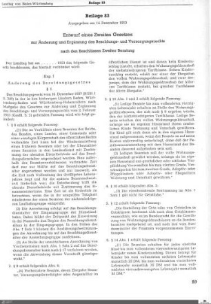 Gesetzentwurf zum Besoldungs- und Versorgungsrecht