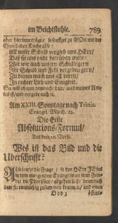 Am XXIII. Sonntage nach Trinit.