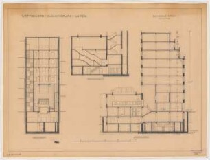 Augustusplatz, Leipzig Bankhaus Kroch (Westseite): Bankhaus Kroch, Schnitte 1:100