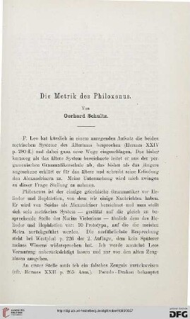 Die Metrik des Philoxenus