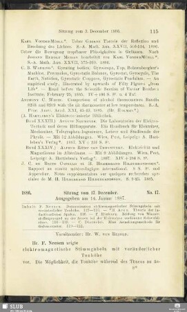 No. 17. Sitzung vom 17. December