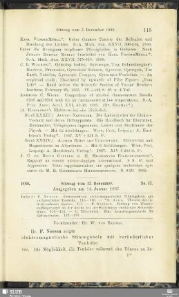 No. 17. Sitzung vom 17. December