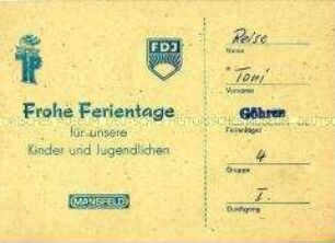 Teilnehmerheft für ein Kinderferienlager