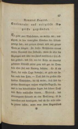 Neuntes Kapitel. Seelenruhe auf religiöse Begriffe gegründet