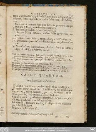 Caput Quartum. De Officiis Iustitiae Christianae.