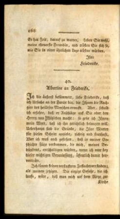 40. Albertine an Friederike.