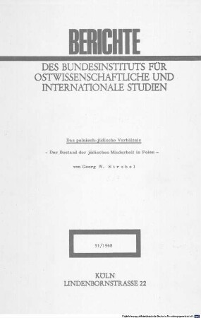 Das polnisch-jüdische Verhältnis, [1]. Der Bestand der jüdischen Minderheit in Polen