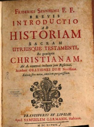 Introductio ad historiam sacram utriusque Testamenti