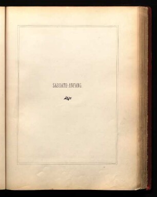 Sabbath-Anfang.