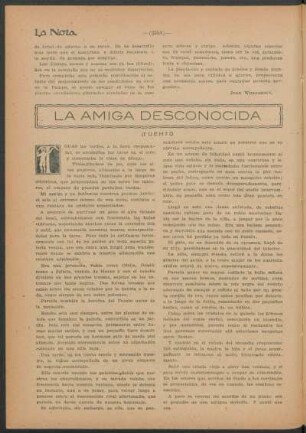 La amiga desconocida : (Cuento)