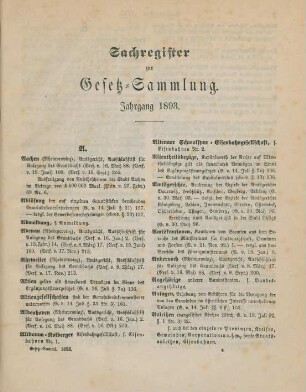 Sachregister zu Gesetz-Sammlung. Jahrgang 1893