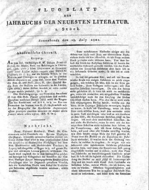 Akademische Chronik.